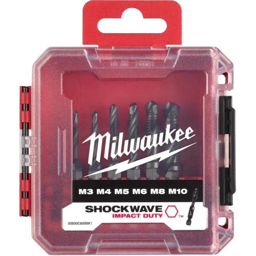 Набор метчиков комбинированных Milwaukee 1/4 Hex HSS-G M3/M4/M5/M6/M8/M10 6 шт. (4932498267)