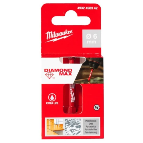 Коронка алмазна MILWAUKEE Diamond Plus 1/4 Hex Ø 6 мм (4932498342)