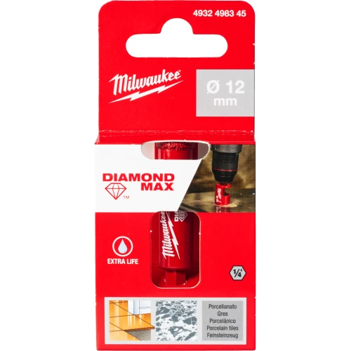 Коронка алмазная MILWAUKEE Diamond Plus 1/4 Hex Ø 12 мм (4932498345)