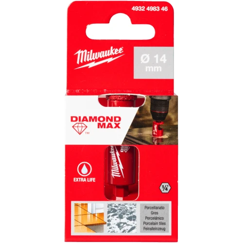 Коронка алмазна MILWAUKEE Diamond Plus 1/4 Hex Ø 14 мм (4932498346)