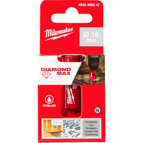 Коронка алмазна MILWAUKEE Diamond Plus 1/4 Hex Ø 16 мм (4932498347)
