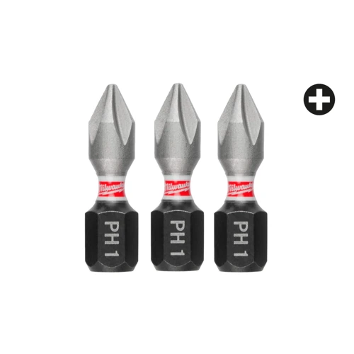 Бита ударная Milwaukee SHOCKWAVE PH1 x 25 мм, 3 шт. (4932500352)