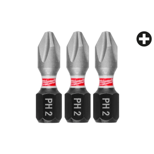 Бита ударная Milwaukee SHOCKWAVE PH2 x 25 мм, 3 шт. (4932500353)