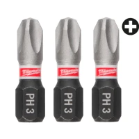 Бита ударная Milwaukee SHOCKWAVE PH3 x 25 мм, 3 шт. (4932500354)