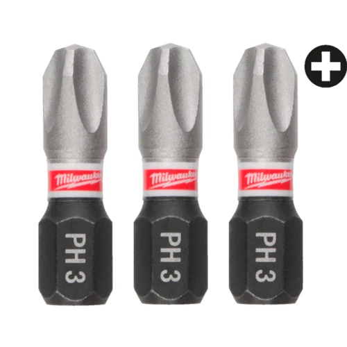 Бита ударная Milwaukee SHOCKWAVE PH3 x 25 мм, 3 шт. (4932500354)