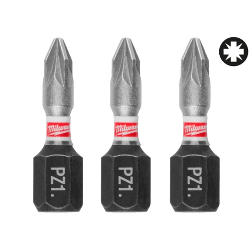 Бита ударная Milwaukee SHOCKWAVE PZ1 x 25 мм, 3 шт. (4932500355)