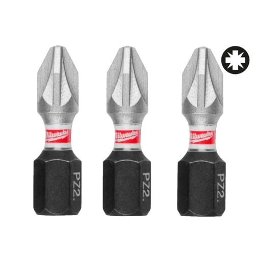 Бита ударная Milwaukee SHOCKWAVE PZ2 x 25 мм, 3 шт. (4932500356)