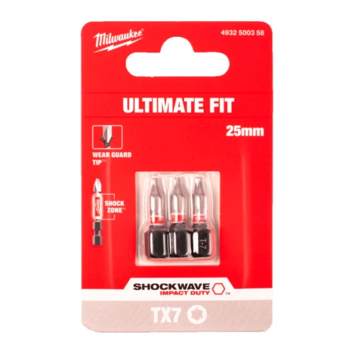 Бита ударная Milwaukee SHOCKWAVE TX7 x 25 мм, 3 шт. (4932500358)