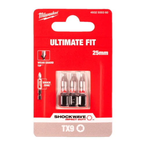 Бита ударная Milwaukee SHOCKWAVE TX9 x 25 мм, 3 шт. (4932500360)