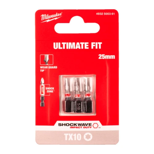 Бита ударная Milwaukee SHOCKWAVE TX10 x 25 мм, 3 шт. (4932500361)