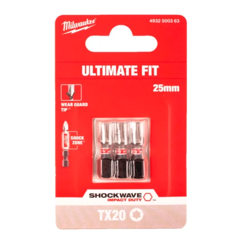 Бита ударная Milwaukee SHOCKWAVE TX20 x 25 мм, 3 шт. (4932500363)