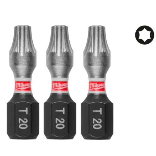 Бита ударная Milwaukee SHOCKWAVE TX20 x 25 мм, 3 шт. (4932500363)
