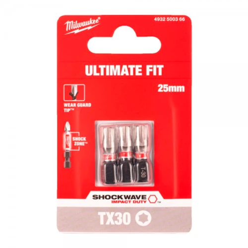 Бита ударная Milwaukee SHOCKWAVE TX30 x 25 мм, 3 шт. (4932500366)