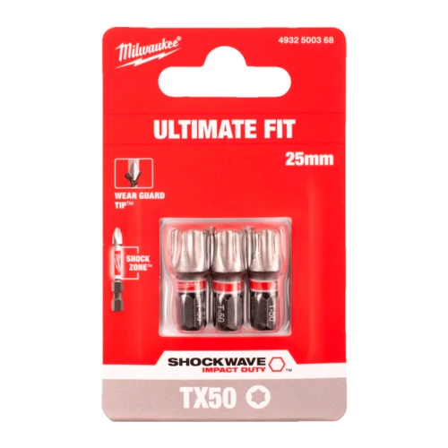 Бита ударная Milwaukee SHOCKWAVE TX50 x 25 мм, 3 шт. (4932500368)