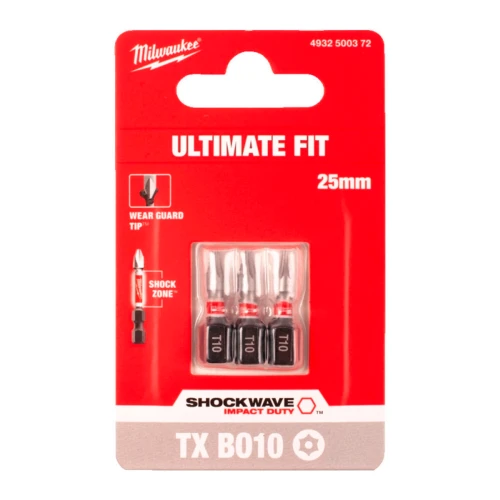 Бита ударная Milwaukee SHOCKWAVE TX BO10 x 25 мм, 3 шт. (4932500372)