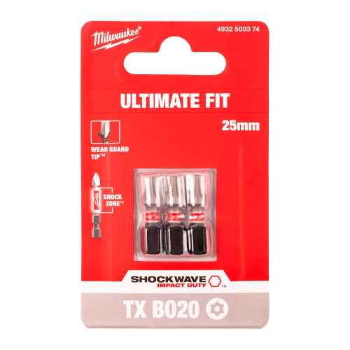 Бита ударная Milwaukee SHOCKWAVE TX BO20 x 25 мм, 3 шт. (4932500374)