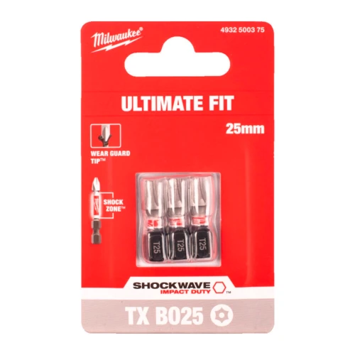 Бита ударная Milwaukee SHOCKWAVE TX BO25 x 25 мм, 3 шт. (4932500375)
