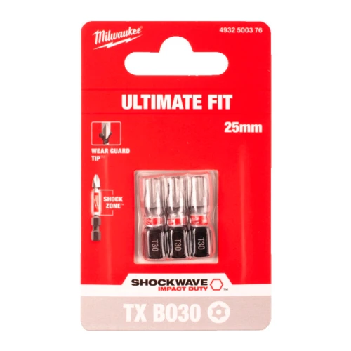 Бита ударная Milwaukee SHOCKWAVE TX BO30 x 25 мм, 3 шт. (4932500376)