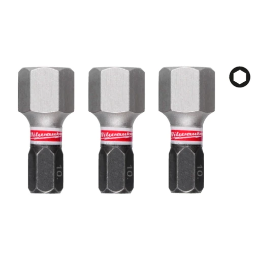 Бита ударная Milwaukee SHOCKWAVE Hex10 x 25 мм, 3 шт. (4932500384)