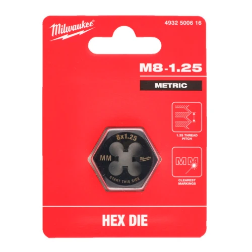 Плашка шестигранная Milwaukee M8 – 1.25 мм (4932500616)