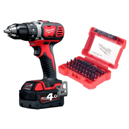 Дриль-шурупокрут акумуляторний Milwaukee M18 BDD-402CA 60 Нм (АКБ / ЗП / набір біт) (4933464942)