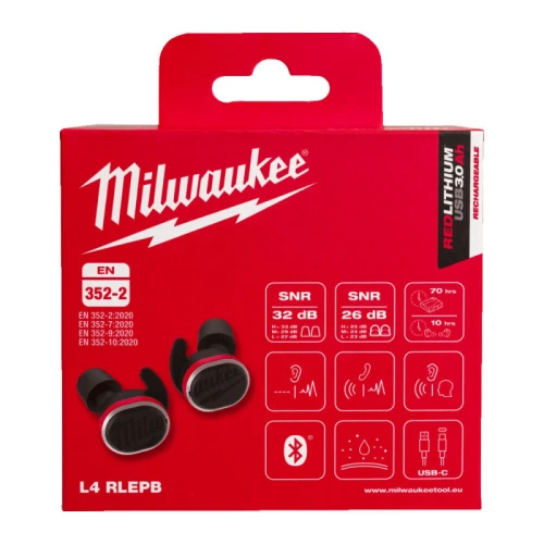 Наушники для работы с защитой слуха Milwaukee REDLITHIUM L4 RLEPB-301 USB (4933478750)