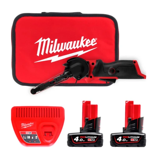 Акумуляторний стрічковий напилок Milwaukee M12 FBFL10-402B 10 мм (АКБ і ЗП) (4933480959)