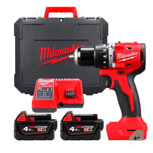 Дриль-шурупокрут акумуляторний ударний безщітковий Milwaukee M18 BLPDRC-402C 60.5 Нм (АКБ і ЗП) (4933492824)