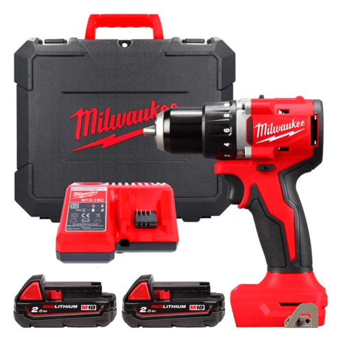Дриль-шурупокрут акумуляторний Milwaukee M18 BLDDRC-202С 60.5 Нм (АКБ і ЗП) (4933492833)