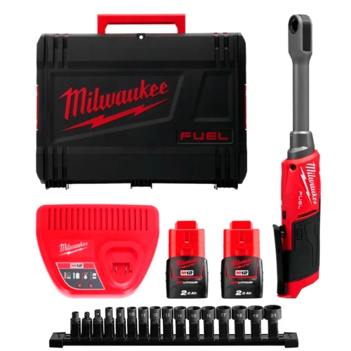Тріскачка наскрізна акумуляторна безщіткова Milwaukee Hex 14.4 мм M12 FPTR-202X 81 Нм (АКБ і ЗП) (4933499411)