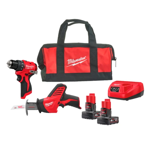 Набір безщіткового акумуляторного електроінструменту Milwaukee M12 BLPP2A-402B (АКБ і ЗП) (4933499692)
