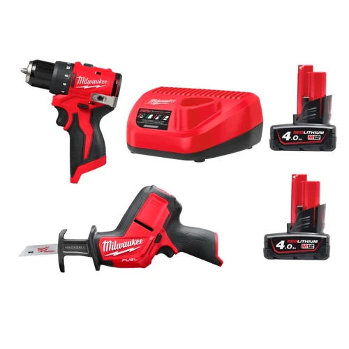 Набір безщіткового акумуляторного електроінструменту Milwaukee M12 BLPP2A-402B (АКБ і ЗП) (4933499692)