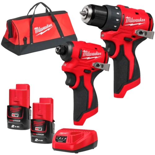 Набір безщіткового акумуляторного електроінструменту Milwaukee M12 BLPP2D-202B (АКБ і ЗП) (4933500139)