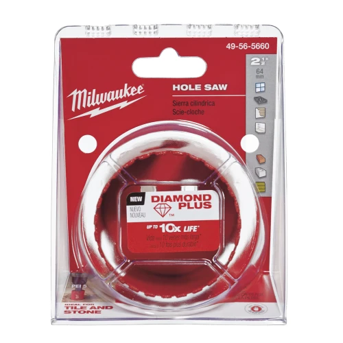 Коронка алмазна MILWAUKEE Diamond Plus 5/8" x 18 Ø 64 мм (49565660)
