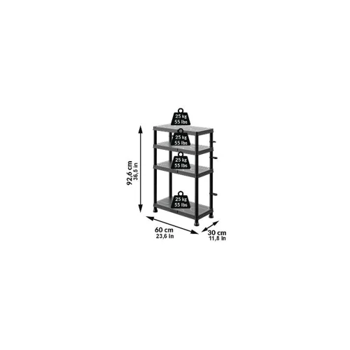 Система стелажів QBRICK SYSTEM Regular Mix 60/30 4 полиці 100 кг (REGQRS60304MCZAPG001)