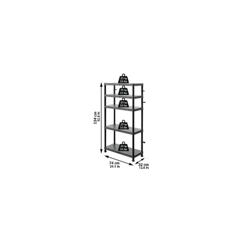 Система стелажів QBRICK SYSTEM Regular Mix 74/32 5 полиць 125 кг (REGQRS74325MCZAPG001)