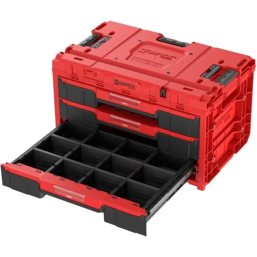 Ящик для інструментів QBRICK SYSTEM ONE DRAWER 3 TOOLBOX RED ULTRA HD CUSTOM 2.0 587x380x340 мм (SKRQONED3CZEPG003)