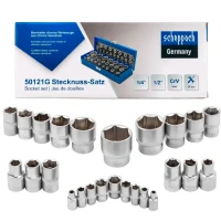 Набір шестигранних головок Scheppach SCH-50121G 1/2", 1/4" 25 предметів