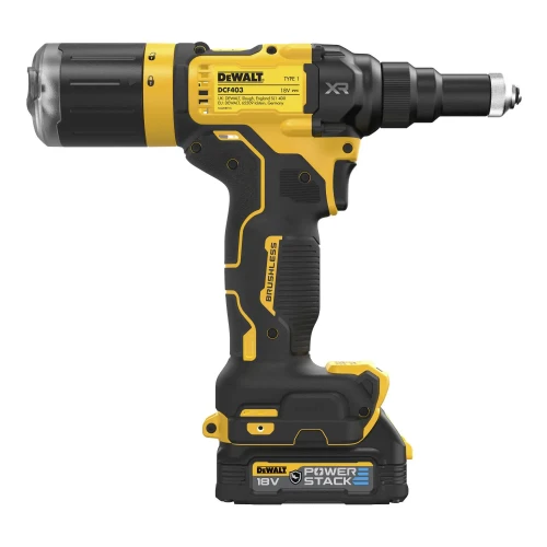 Заклепувальник акумуляторний безщітковий DeWALT DCF403E1GT (DCF403E1GT)