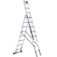 Трисекційна алюмінієва драбина SVELT EURO E3 7 STEPS (SCE30005)
