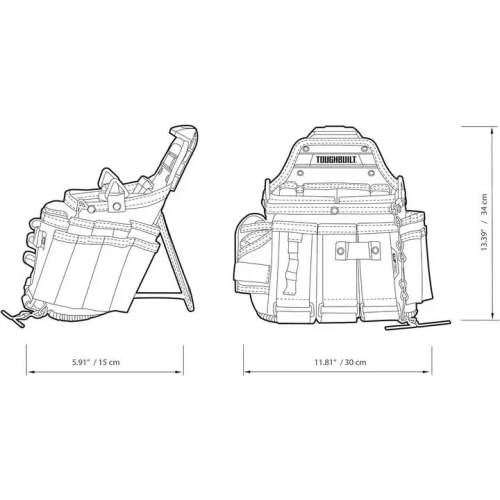 Поясная сумка для инструментов электрика TOUGHBUILT ClipTech (TB-CT-104)