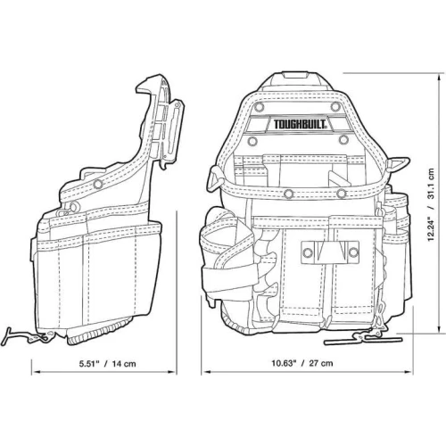 Поясна сумка для інструментів електрика TOUGHBUILT ClipTech (21 кишеня) (TB-CT-114)