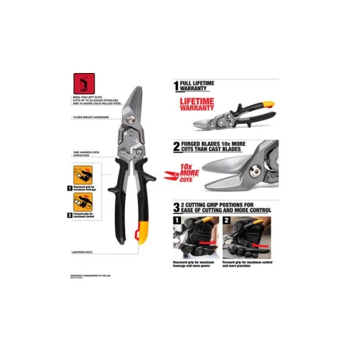 Ножиці по металу ліві ToughBuilt (258 мм) (TB-H4-60-L)