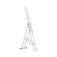 Трисекційна алюмінієва драбина VIRASTAR Triomax Pro 3x10 сходинок 2.98–6.89 м (TS195)