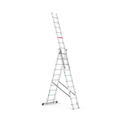 Трисекційна алюмінієва драбина VIRASTAR Triomax Pro 3x10 сходинок 2.98–6.89 м (TS195)