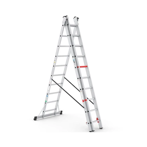 Трисекційна алюмінієва драбина VIRASTAR Triomax Pro 3x10 сходинок 2.98–6.89 м (TS195)