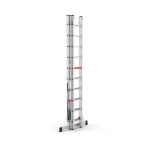 Трисекційна алюмінієва драбина VIRASTAR Triomax Pro 3x10 сходинок 2.98–6.89 м (TS195)