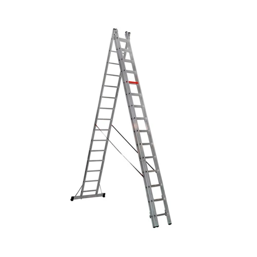 Трехсекционная алюминиевая лестница VIRASTAR Triomax Pro 3x15 ступеней (TS225)