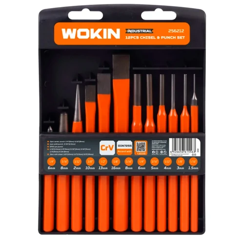 Набір зубил і пробійників WOKIN WK-256212 12 предметів