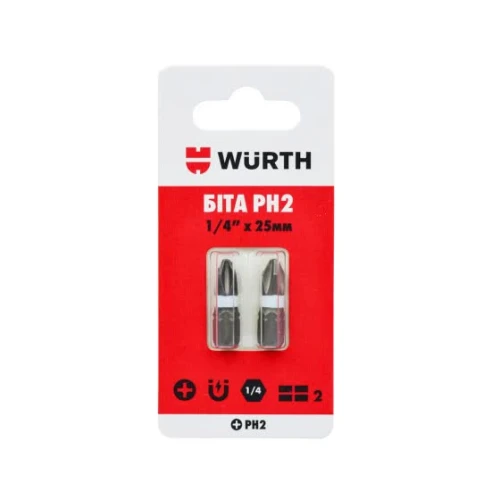 Біта WURTH PH2 1/4 x 25 мм (2 шт.) (1614176461902)